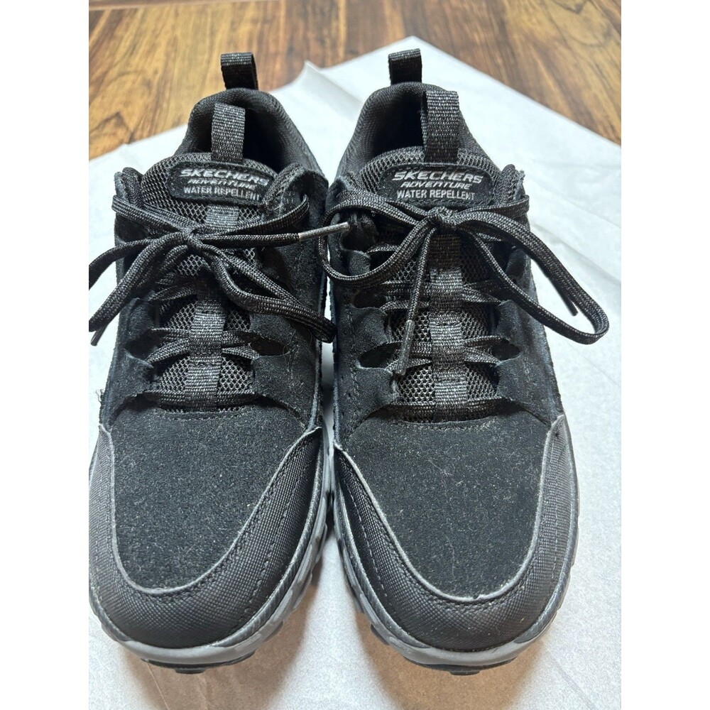 Skechers Adventure Water Repellant Suede Sneakers Women 8 Black Memory Foam EUC